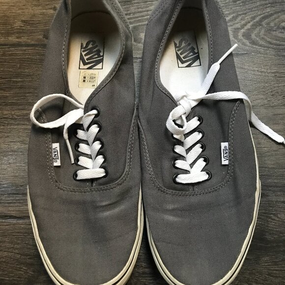 Vans Authentic Gray Canvas Low Top Sneakers Men’s 11.5 Skate Casual Shoes - Picture 2 of 6
